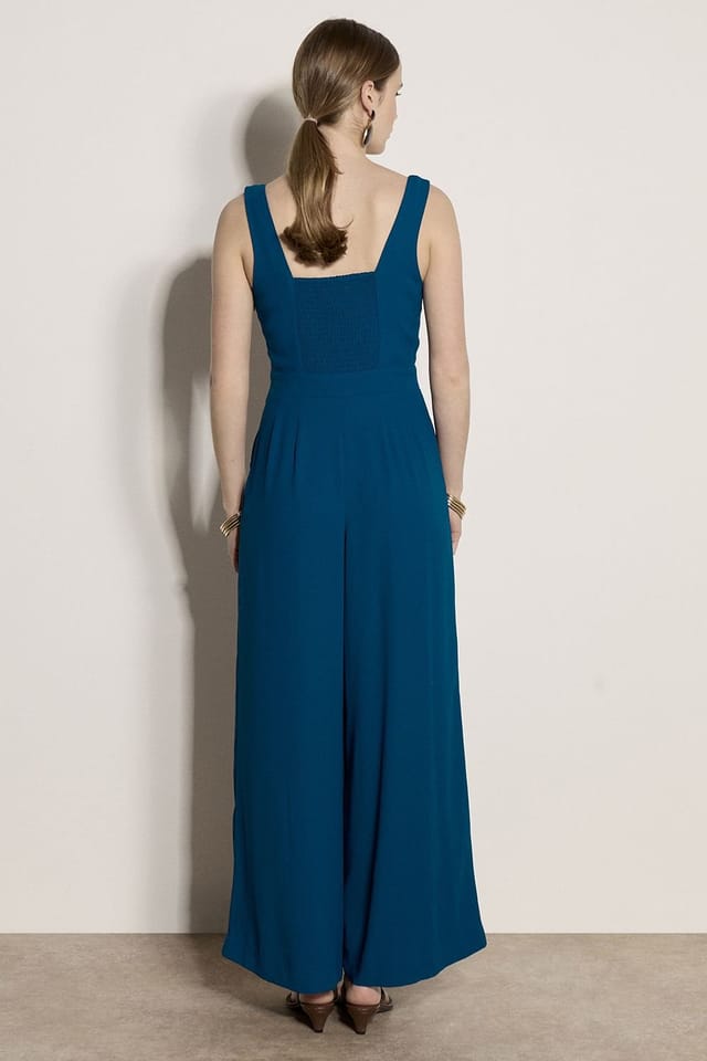 Apricot Apricot Women's Crepe Wide-Leg Jumpsuit in Blue - 3