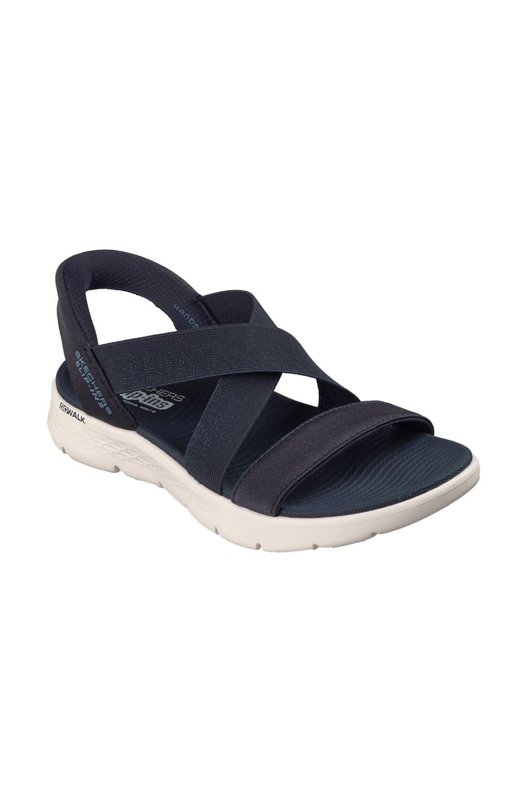 Skechers Skechers Women's GO WALK FLEX SANDAL Slip-Ins Sparkle Gore Cross Band Qtr Strap Sandal Navy