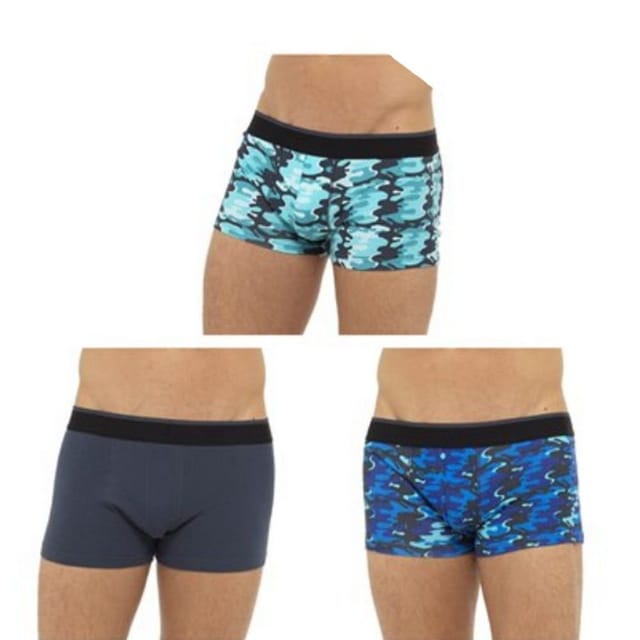 Tom Franks Tom Franks Men's Camo Boxer Shorts (Pack Of 3) in Blue - 2