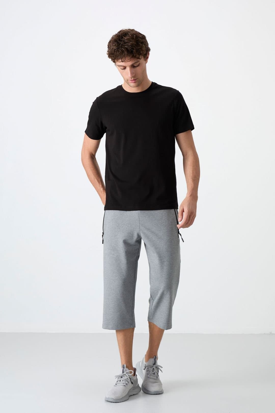 Tommy Life Tommy Life Men's Light Grey Capri Cycling Shorts