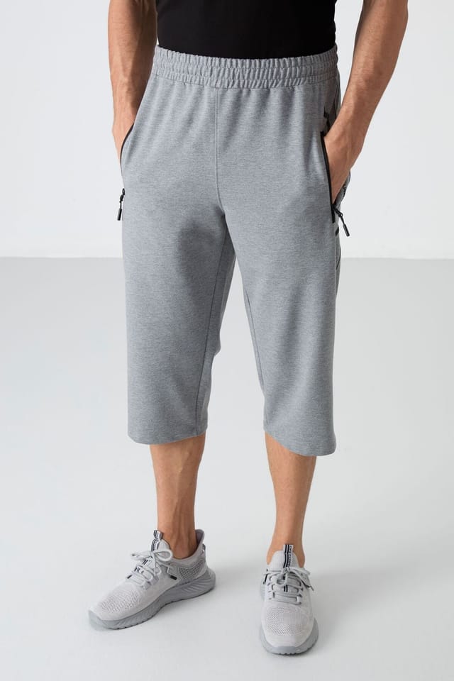 Tommy Life Tommy Life Men's Capri Cycling Shorts in Light Grey - 2