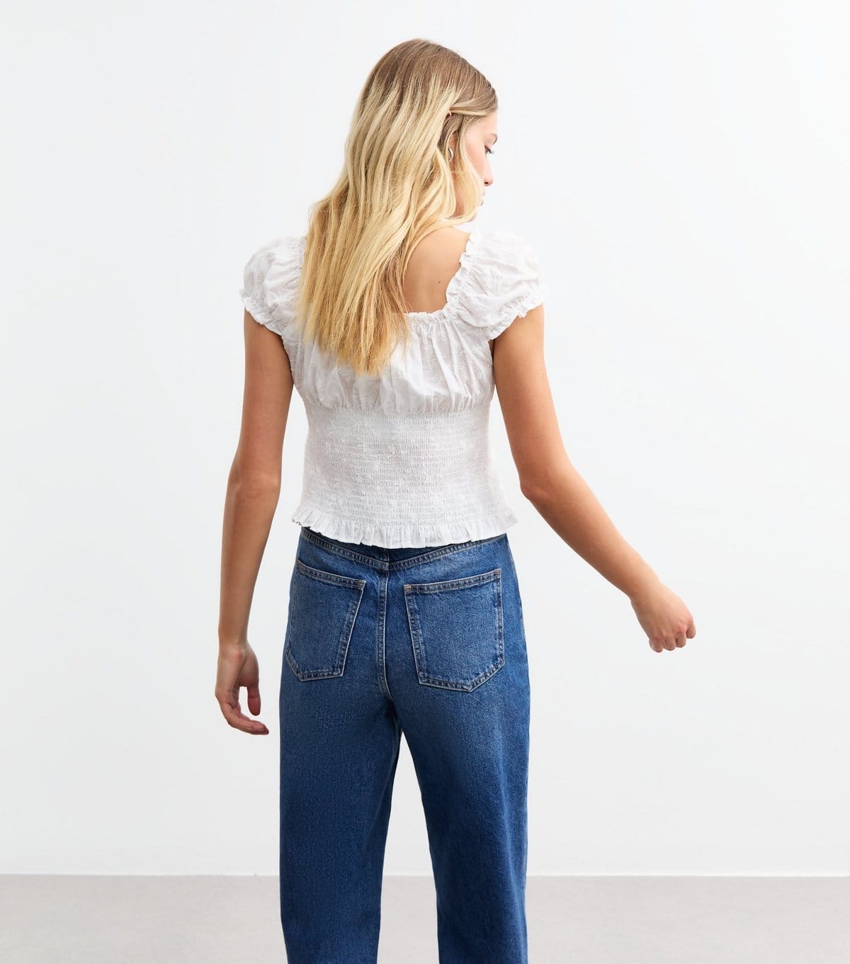 New Look Women's Off White Floral Embroidered Buttoned Milkmaid Top New Look - 4