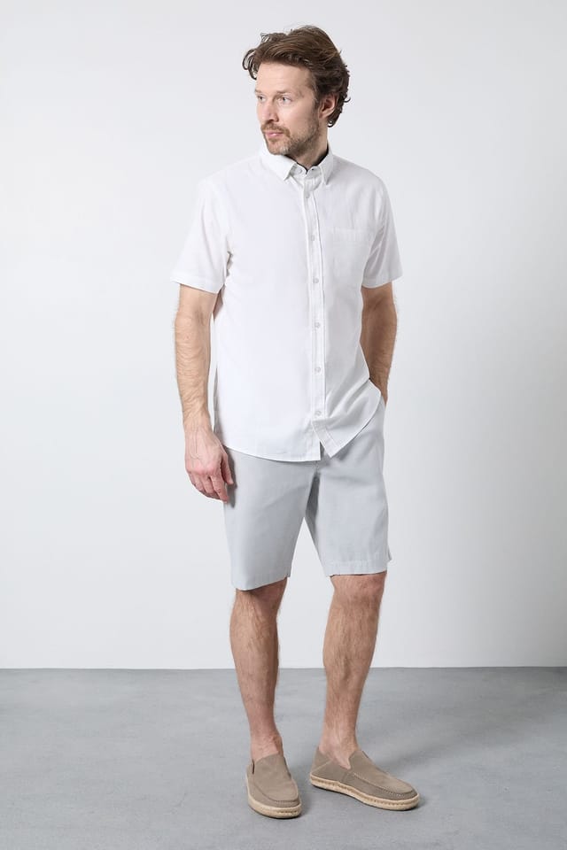 Maine Maine Men's Light Grey Pinstripe Chino Shorts - 2