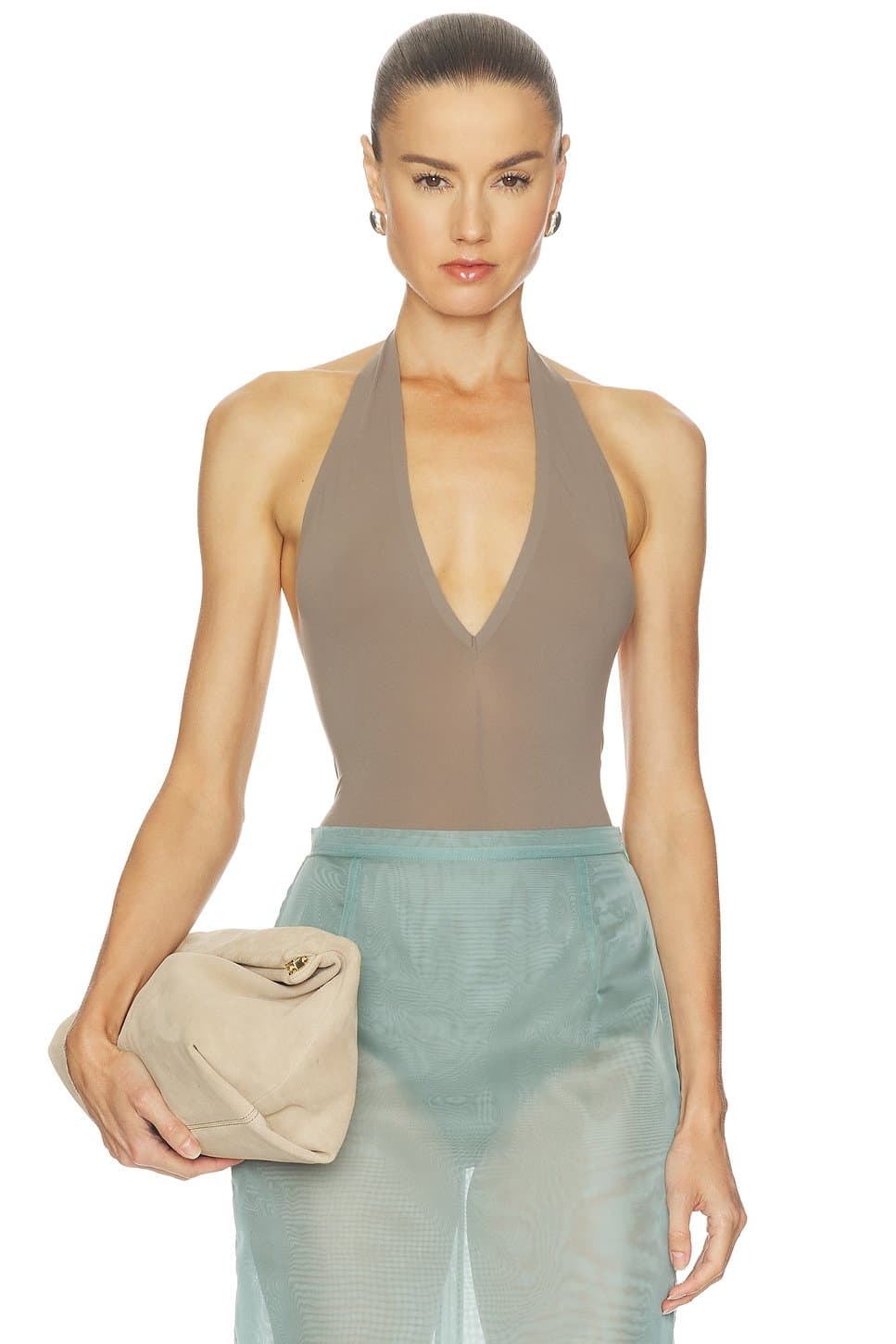 revolve x REVOLVE Ballet Deep Plunge Halter Bodysuit