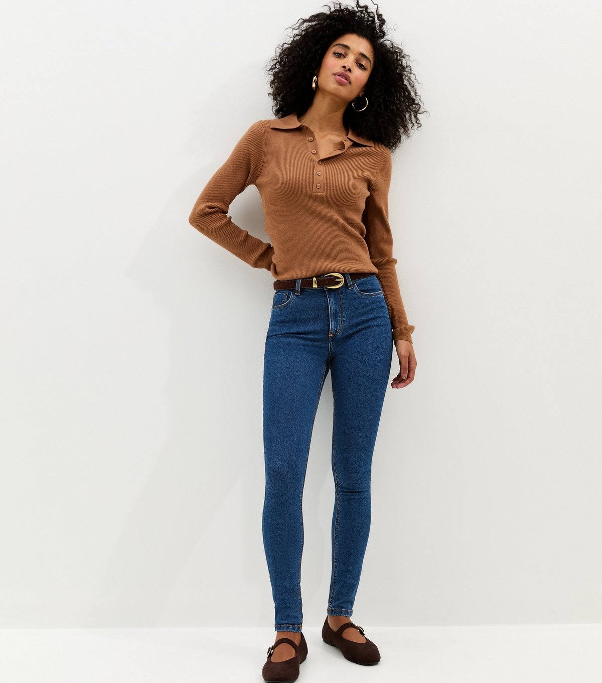 New Look Women's Dark Blue Mid Rise Skinny Jeans New Look - 2