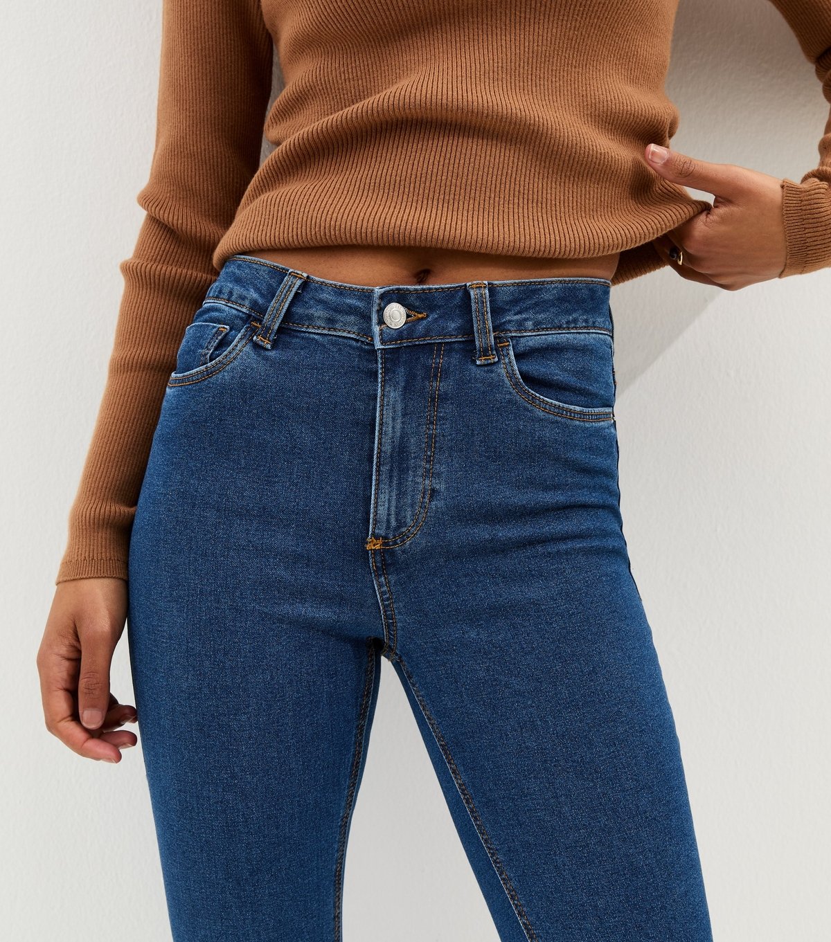 New Look Women's Dark Blue Mid Rise Skinny Jeans New Look - 3