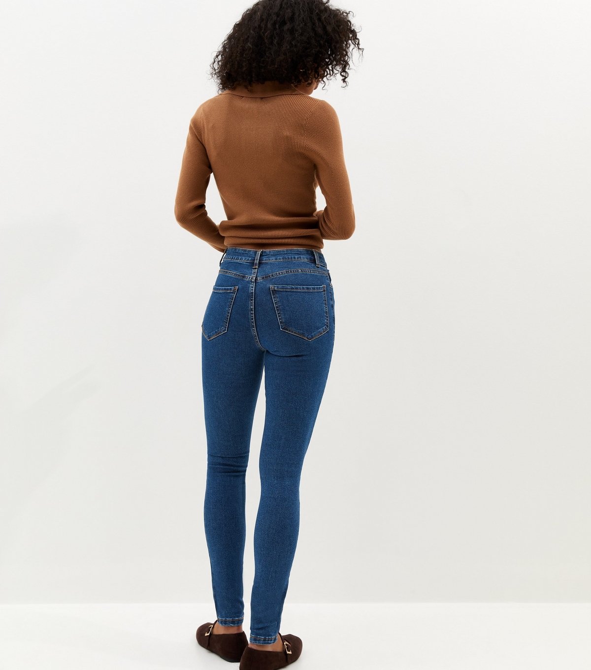 New Look Women's Dark Blue Mid Rise Skinny Jeans New Look - 4