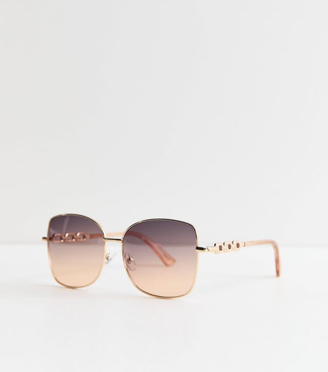 New Look Gold Tone Gradient Square Sunglasses New Look - 2