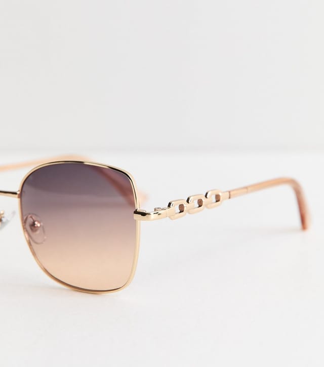 New Look Gold Tone Gradient Square Sunglasses New Look - 3