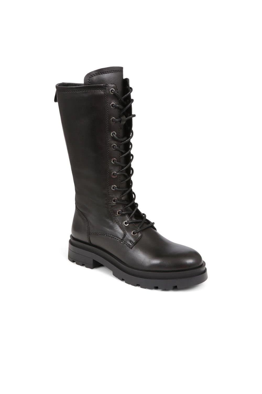 Jones Bootmaker Jones Bootmaker Women's Mika Leather Lace-Up Boots in Black