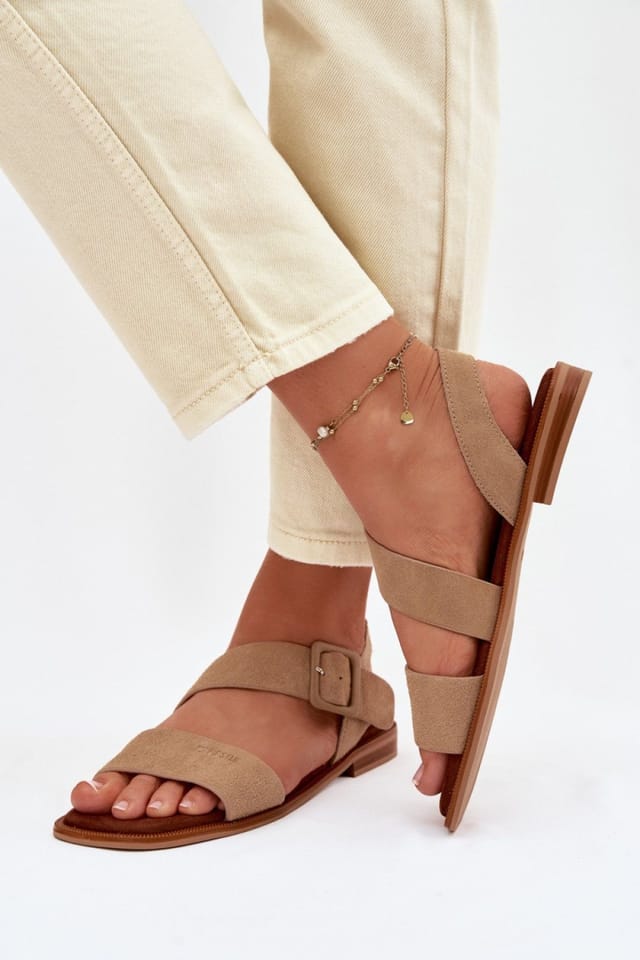Love Lace Love Lace Women's Comfort Footbed Open Toe Slingback Sandals for Everyday in Beige - 3
