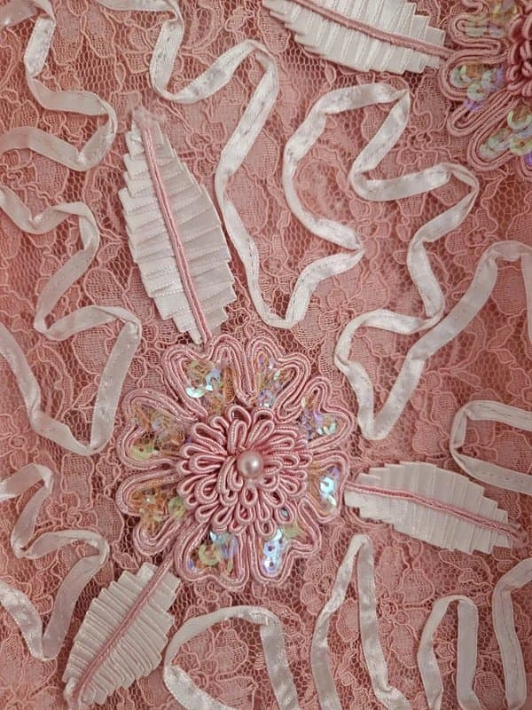 Goya London Goya London pink lace sequins embellished floral top occassion prom spring summer medium party