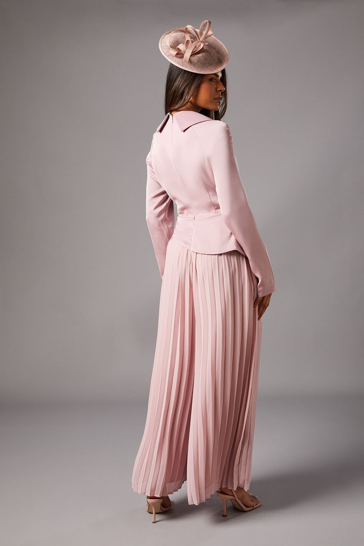 Coast Coast Women's Petite Tailored Pleat Trouser Jumpsuit in Blush - 4