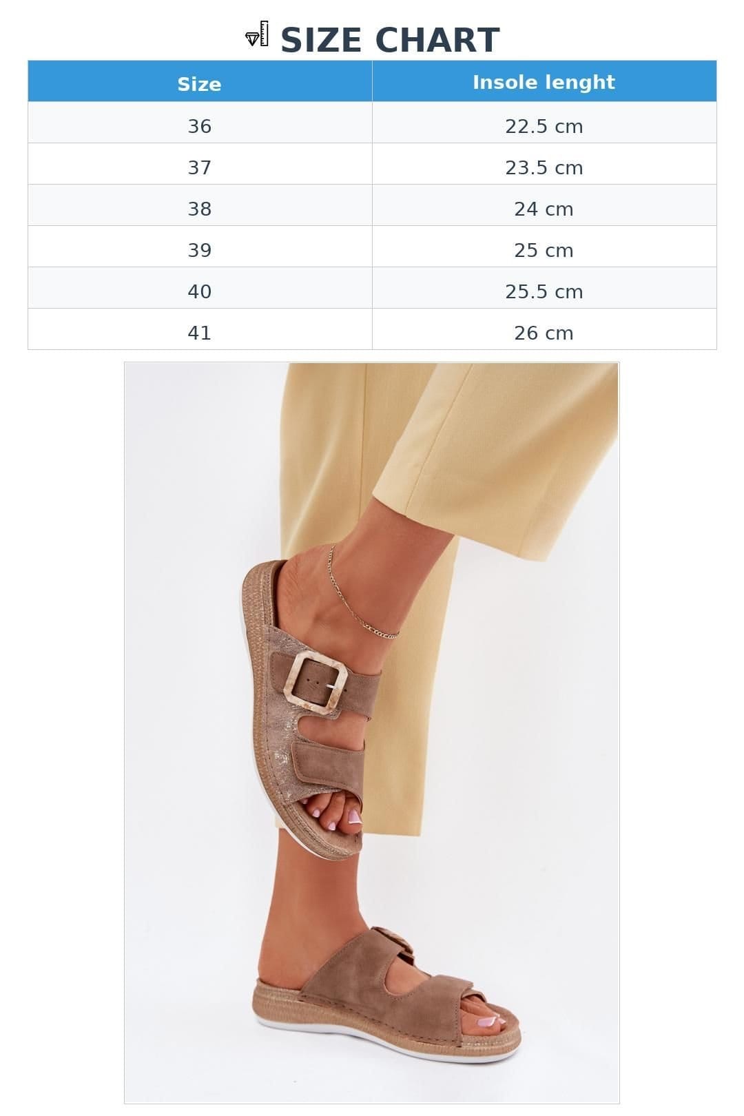 Love Lace Love Lace Women's Brown Sandals with Velcro Buckle Comfort Insole - 4
