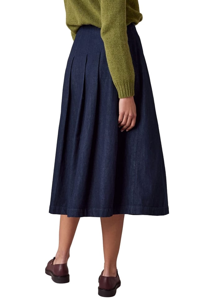 Celtic & Co Celtic & Co Women's Dark Wash Midi Denim Skirt in Dark Indigo - 3
