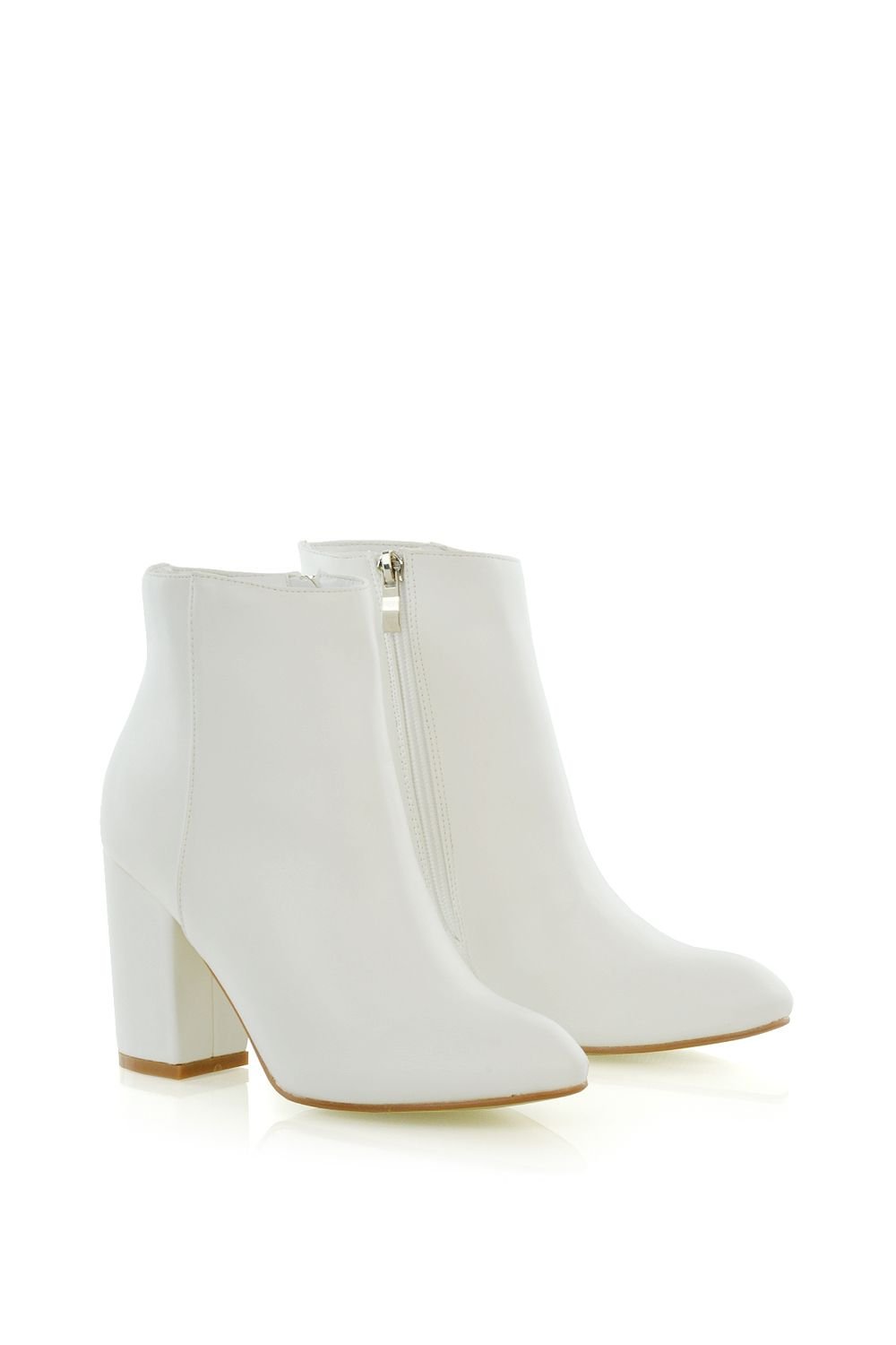 XY London XY London Women's 'Peaches' High Block Heel Ankle Boots in White - 3