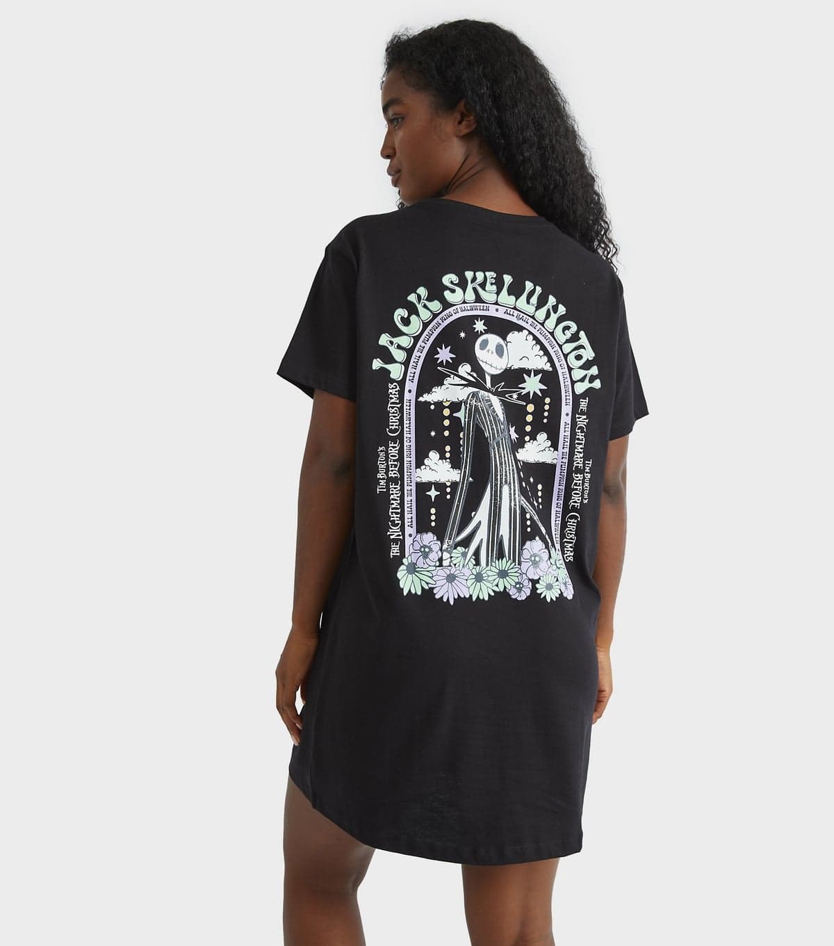 Skinnydip Women's Black The Nightmare Before Christmas Night Dress Skinnydip New Look