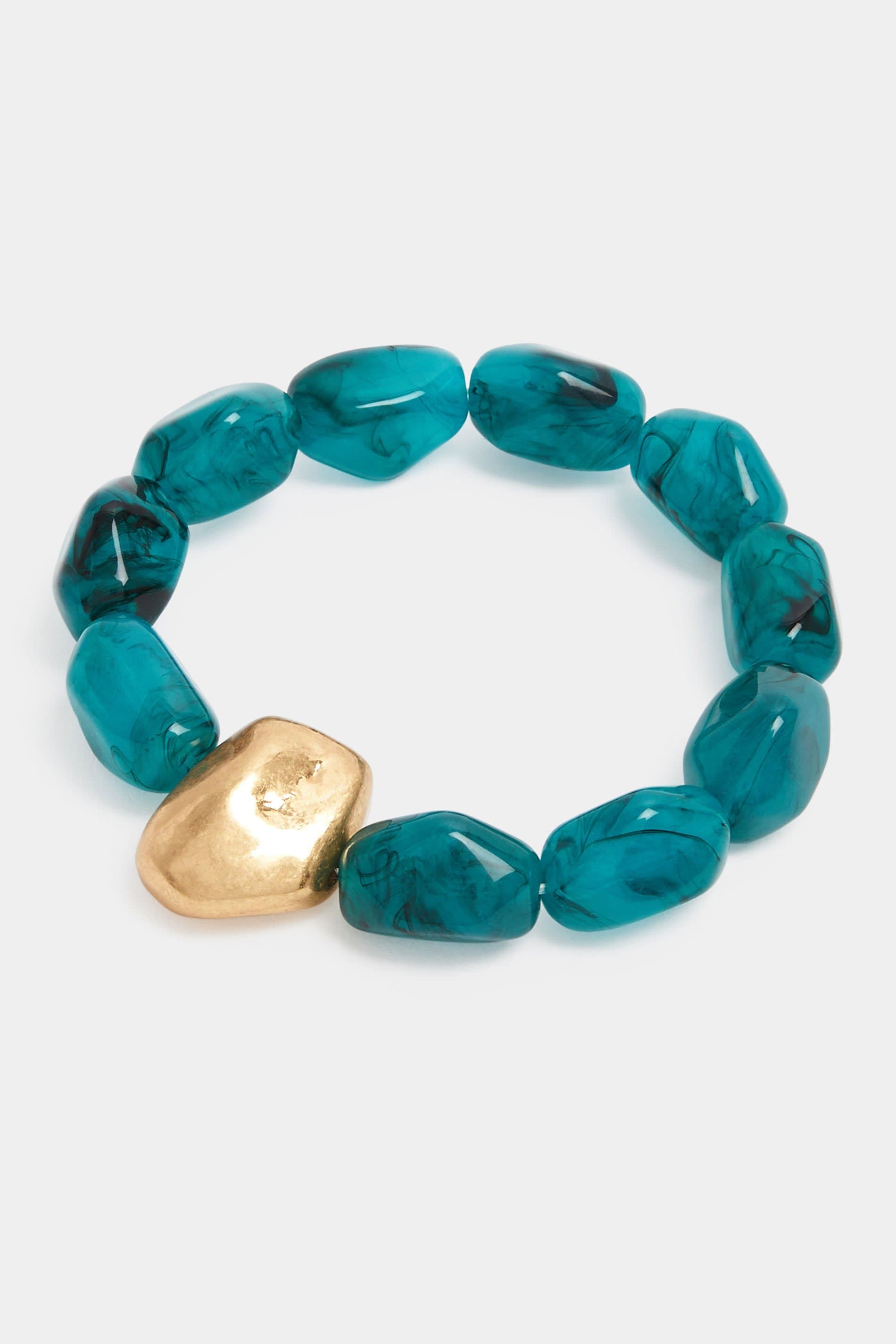 Yours Blue And Gold Tone Statement Beaded Bracelet