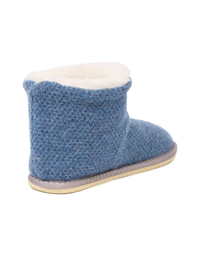 Celtic & Co Celtic & Co Women's Knitted Shortie Slippers in Mid Blue - 2
