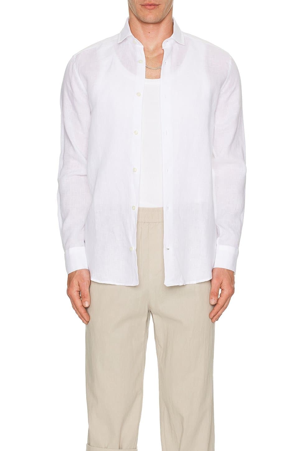 revolve Revolve Frescobol Carioca Linen Shirt in White