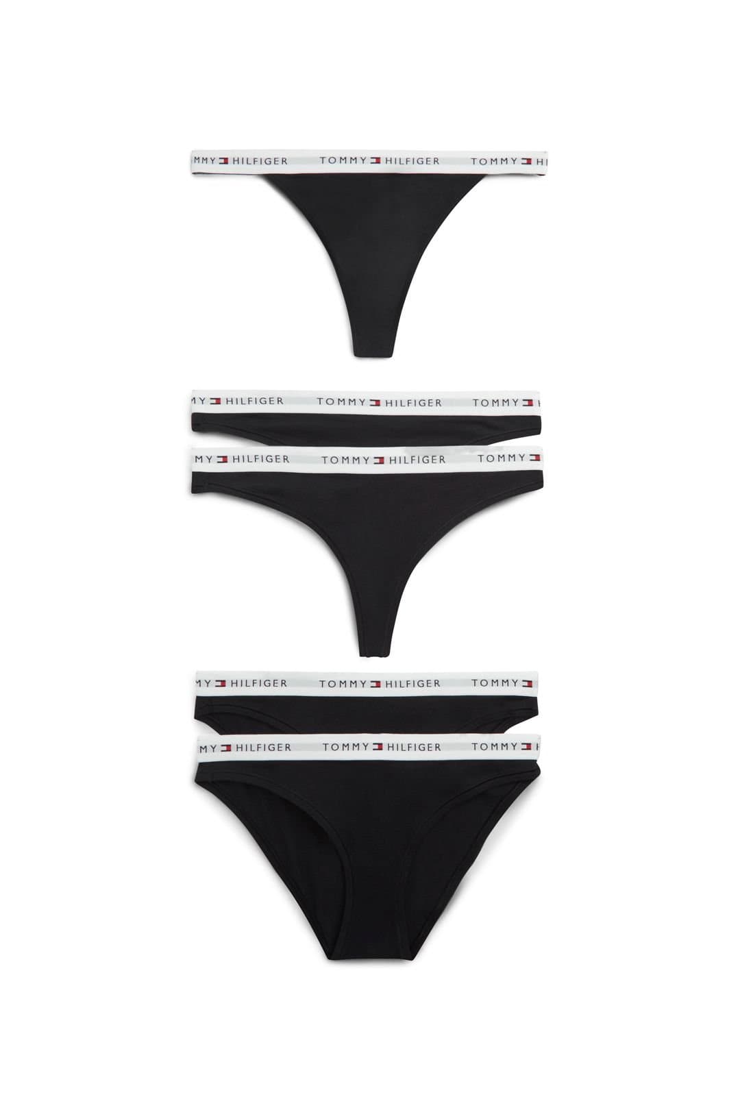 Tommy Hilfiger Tommy Hilfiger Women's 5 Pack Multi Shape Bottoms Black