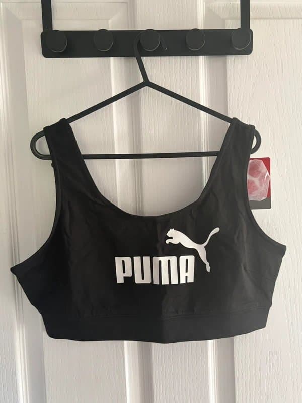 Puma Puma Black Cotton Sports Bra Crop Top BNWT Size L (UK 14)