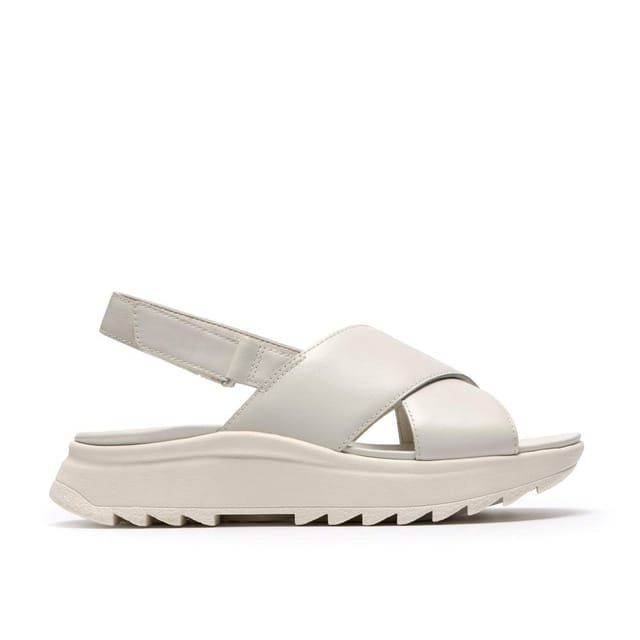 Clarks Clarks Women's DashLite Wish White Leather Flat Sandals - 2
