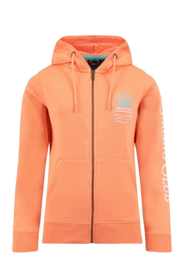 Weird Fish Weird Fish Women's Cyra Graphic Full Zip Hoodie in Orange - 2