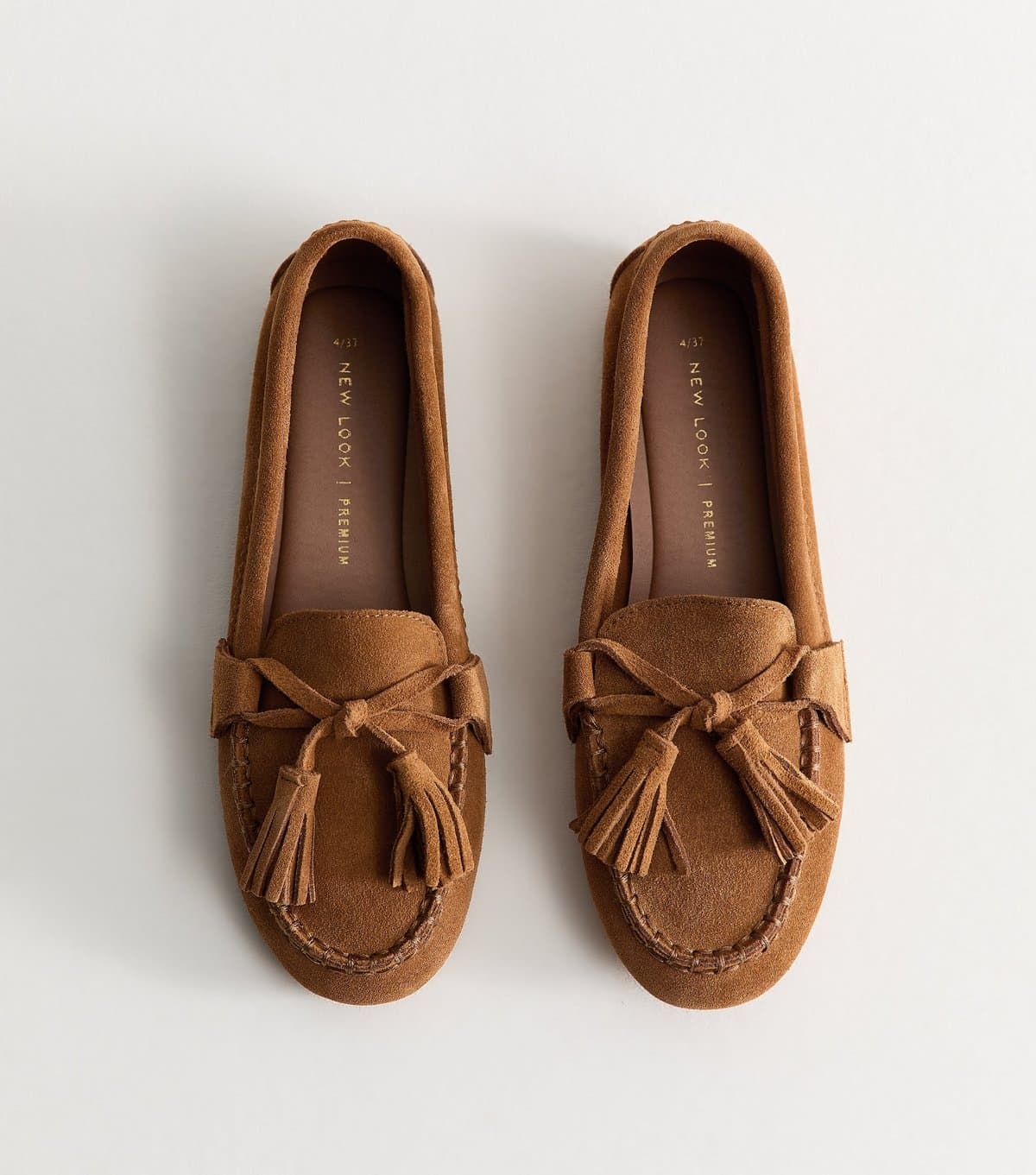 New Look Women's Premium Real Suede Tan Tassel Loafers New Look