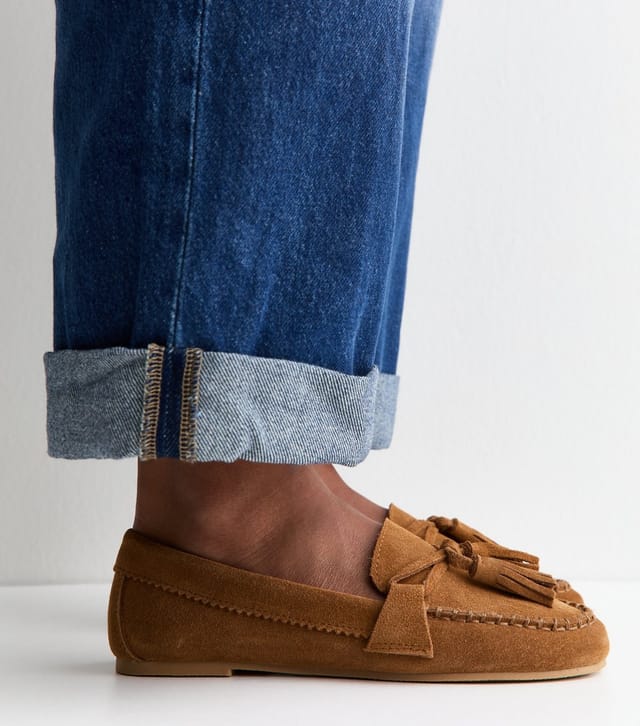 New Look Women's Premium Real Suede Tan Tassel Loafers New Look - 2