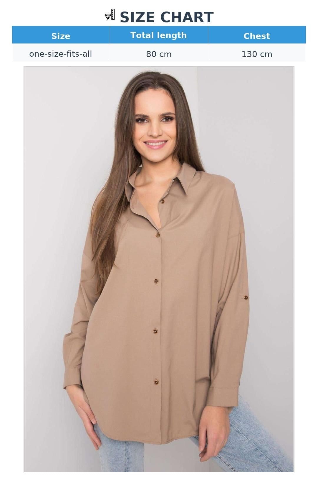 Love Lace Love Lace Women's Long Sleeve Casual Button Down Shirt in Beige - 4