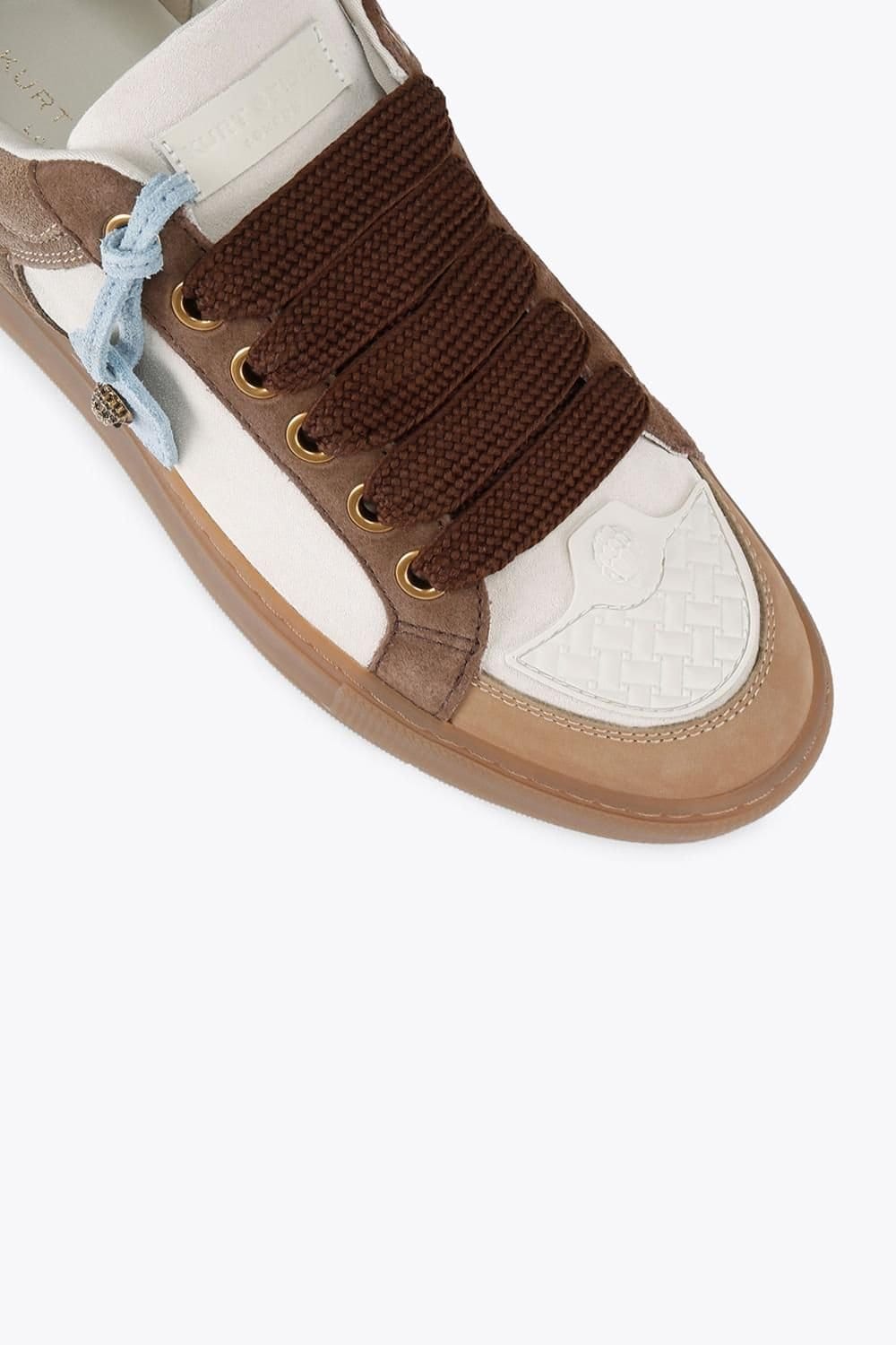 Kurt Geiger London Kurt Geiger London Men's 'Southbank Tag Sneaker' Leather Trainers in Dark Brown - 4