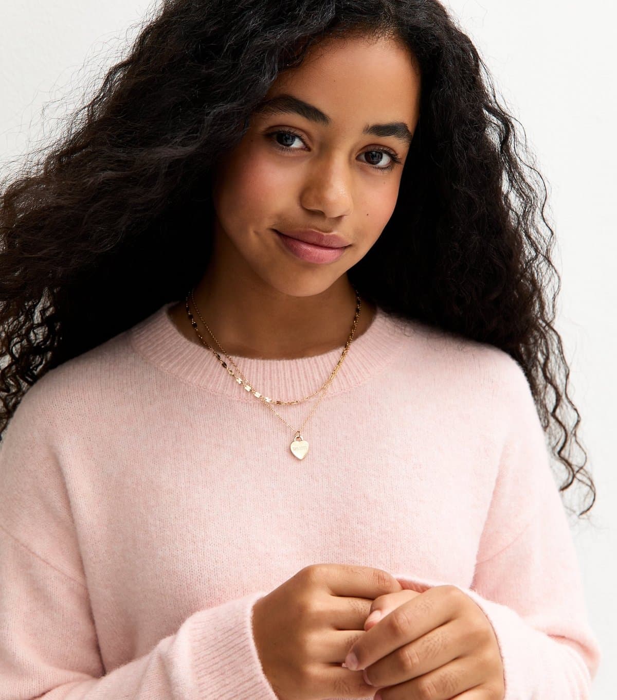 New Look Girls' Light Pink Brushed Longline Jumper New Look