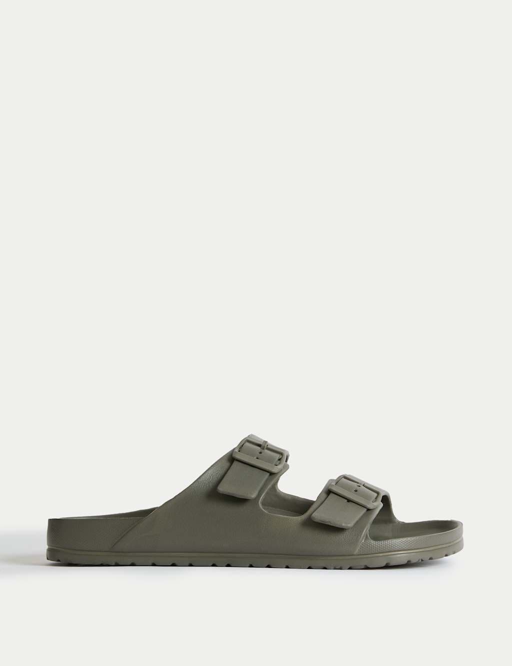Marks & Spencer M&S Moulded Footbed Two Strap Slider Sandals Khaki