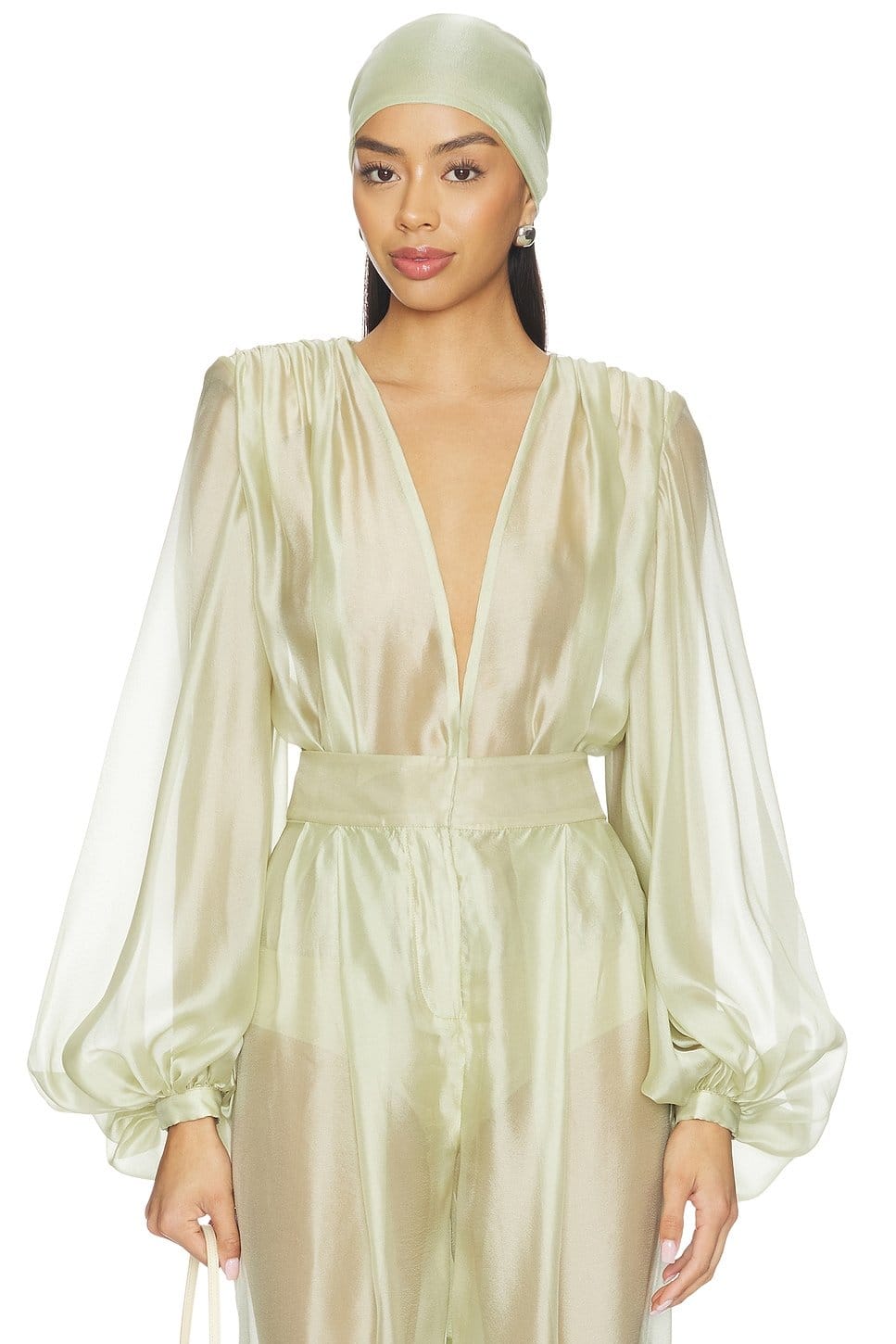 Revolve Pistachio Organza Jumpsuit