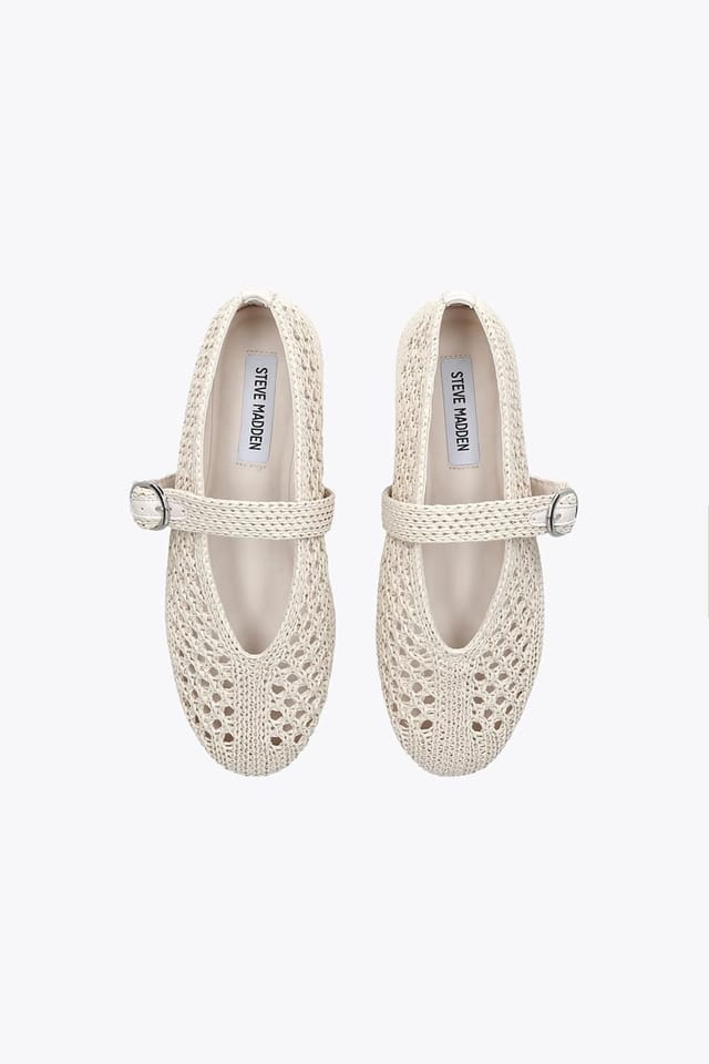Steve Madden STEVE MADDEN Women's 'Alara Cream' Fabric Flats in Cream - 2