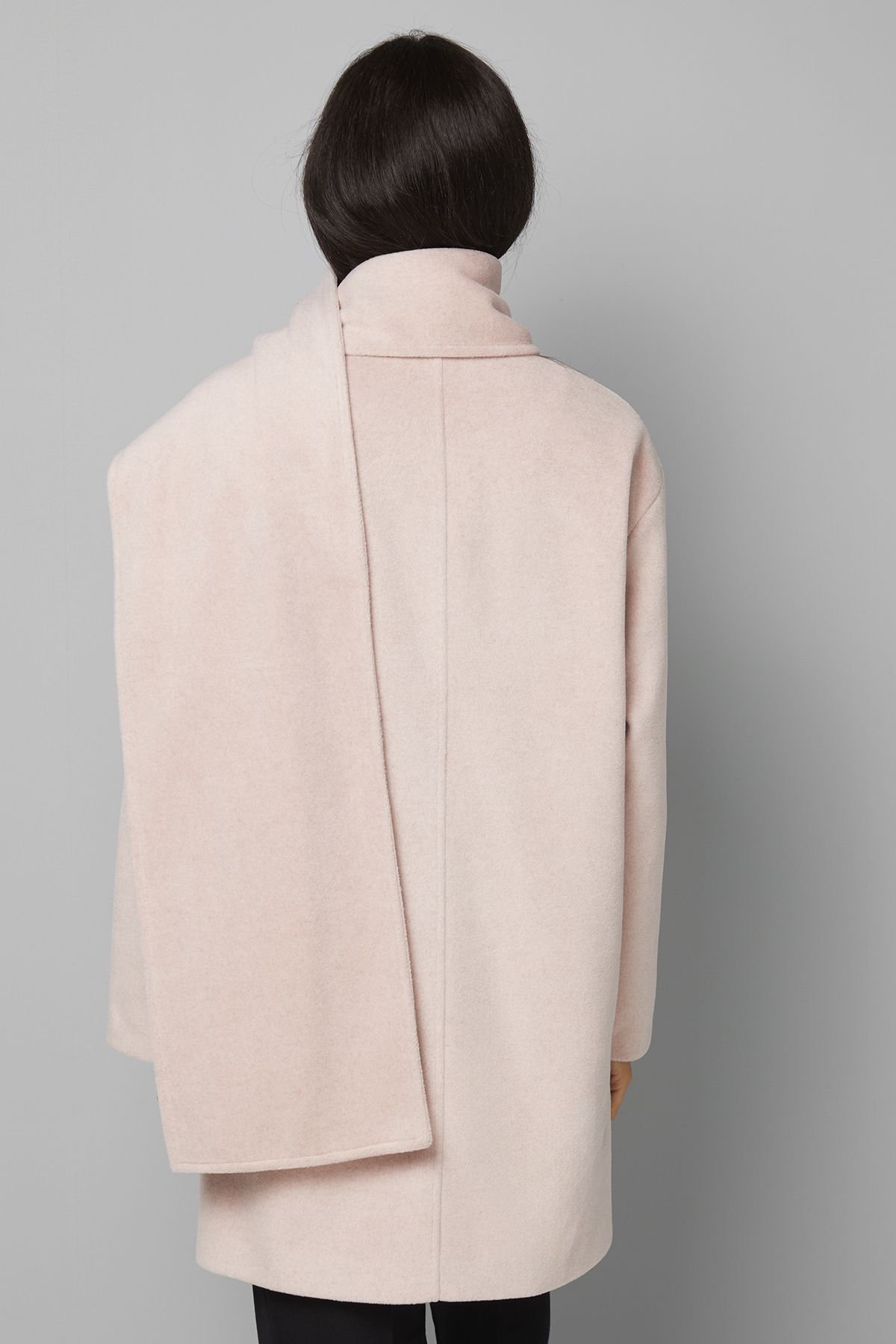 Wallis Wallis Women's Double Breasted Scarf Detail Coat in Pink - 3