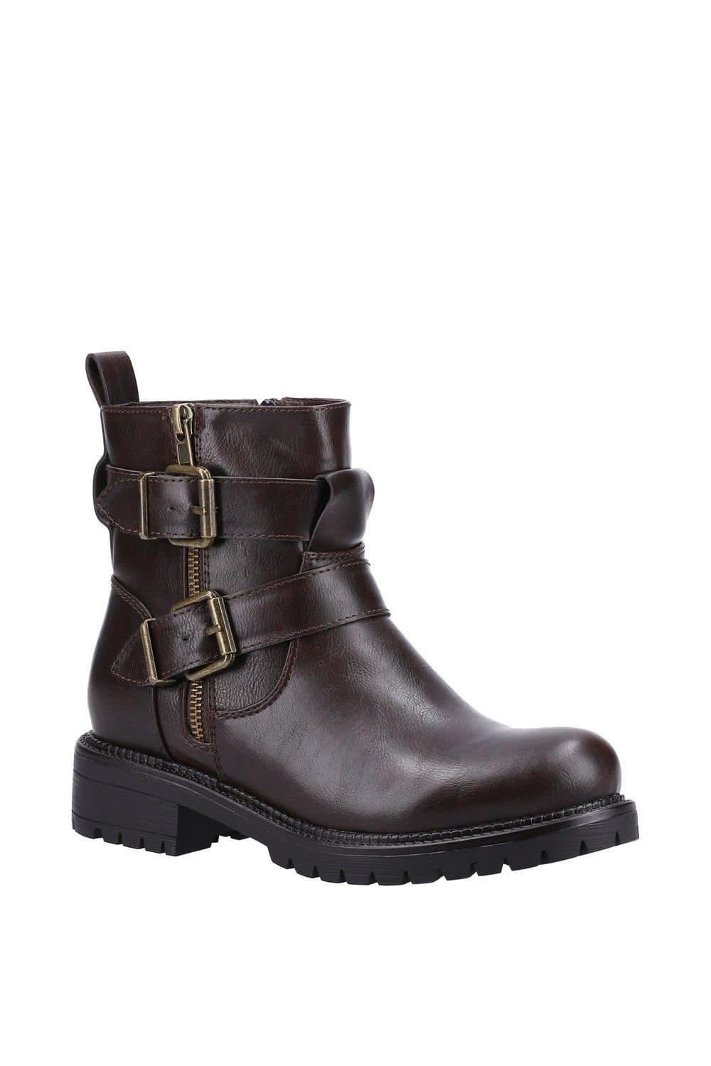 Divaz Divaz Women's 'Sarah' Zip Up Leather Boot in Brown