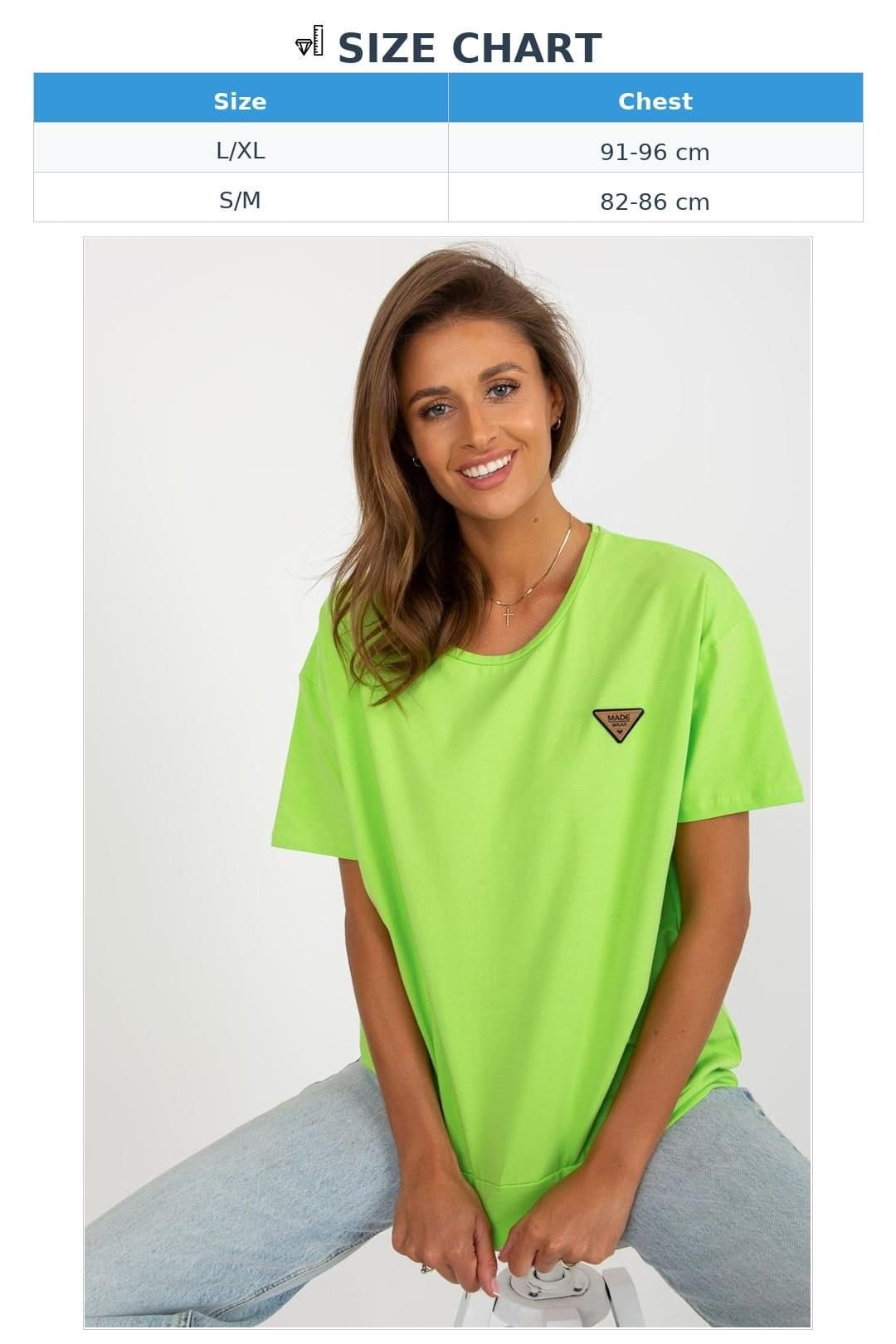Love Lace Love Lace Women's Solid Short Sleeve Round Neck Blouse with Patch in Green - 4