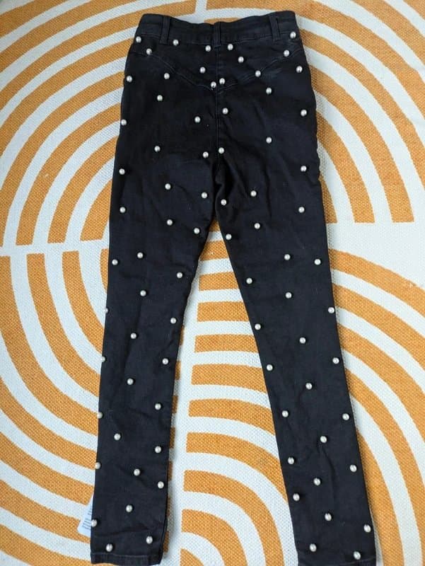 ASOS Design Asos Luxe Pearl Embellished Skinny Jeans size 7