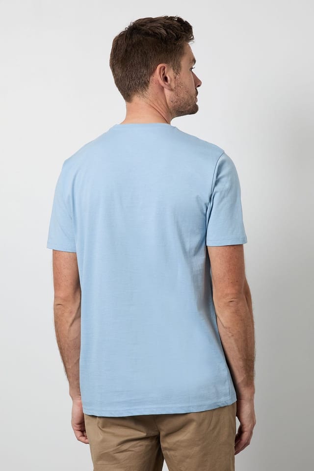 Maine Maine Men's Light Blue California Beach Printed T-Shirt - 3