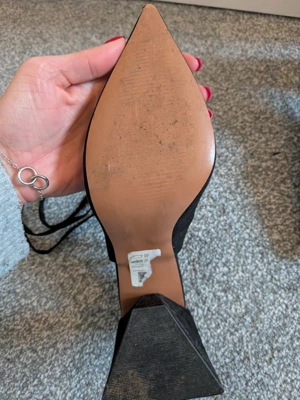 ASOS ASOS Design Chunky Triangle Heel Pointed Lace Up Shoe UK Size 5