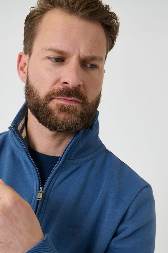 Saltwell Saltwell Men's Quarter Zip Sweatshirt in Blue - 3