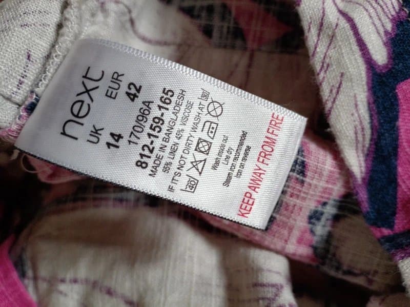 Next Next size 14 linen blend pink white floral v neck dress sleeveless