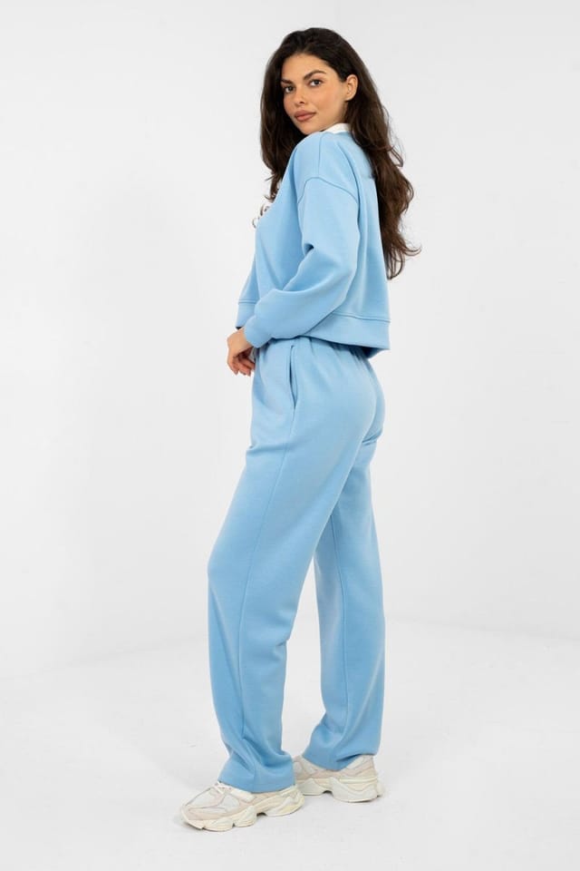 Love Lace Love Lace Women's Hoodie & Straight Leg Pants Set in Blue - 3