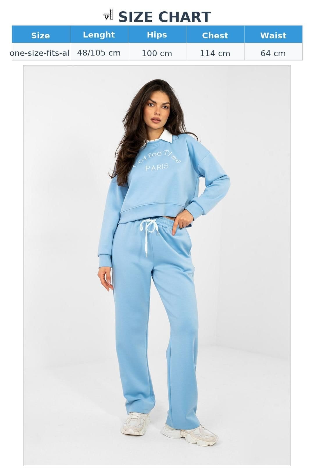 Love Lace Love Lace Women's Hoodie & Straight Leg Pants Set in Blue - 4
