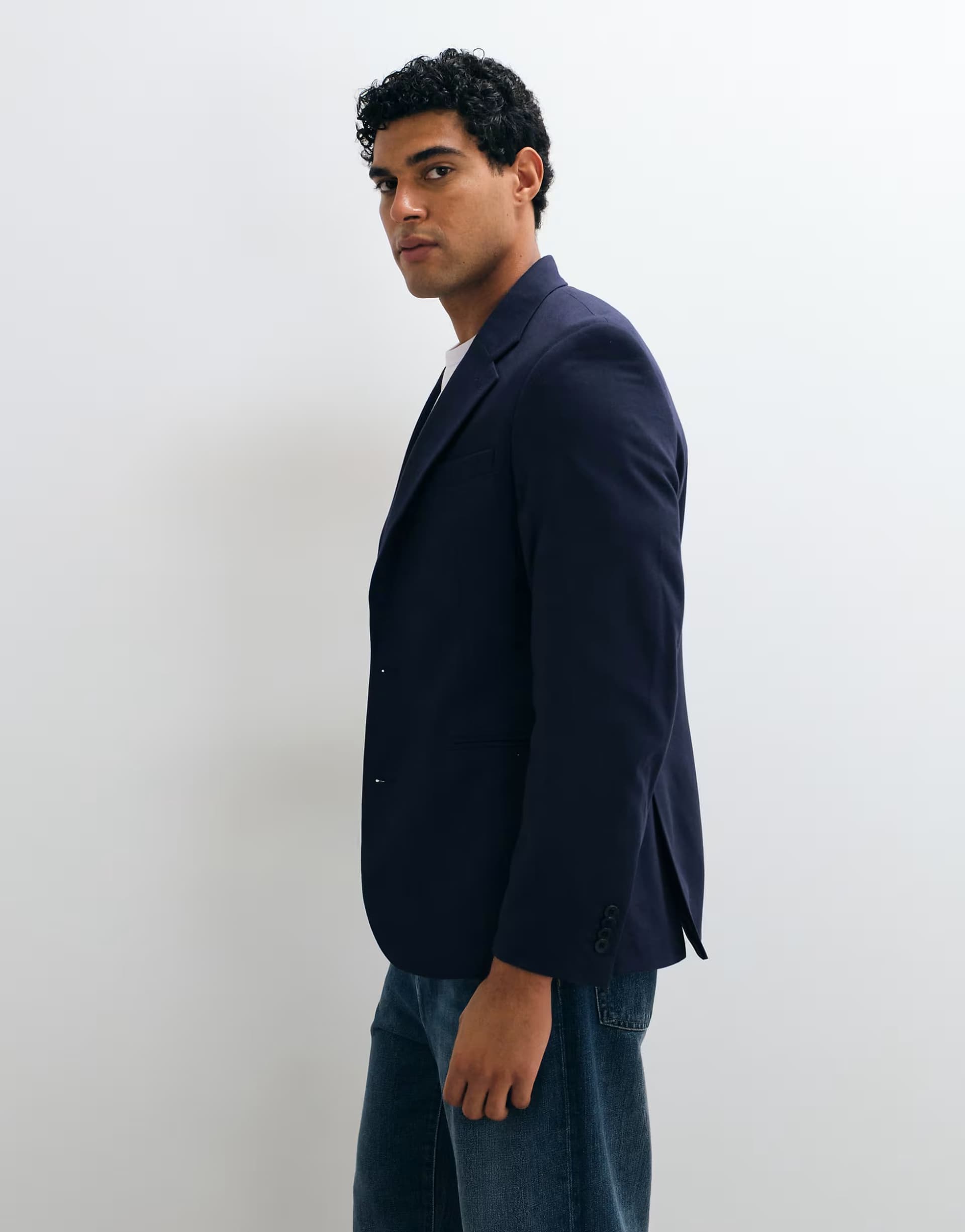 ASOS ASOS DESIGN slim suit jacket in navy flannel