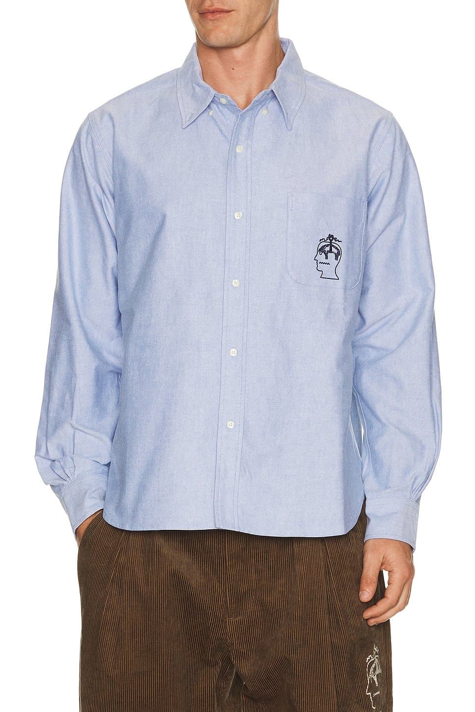 revolve Revolve Brain Dead Blue Oxford Button-Up Shirt