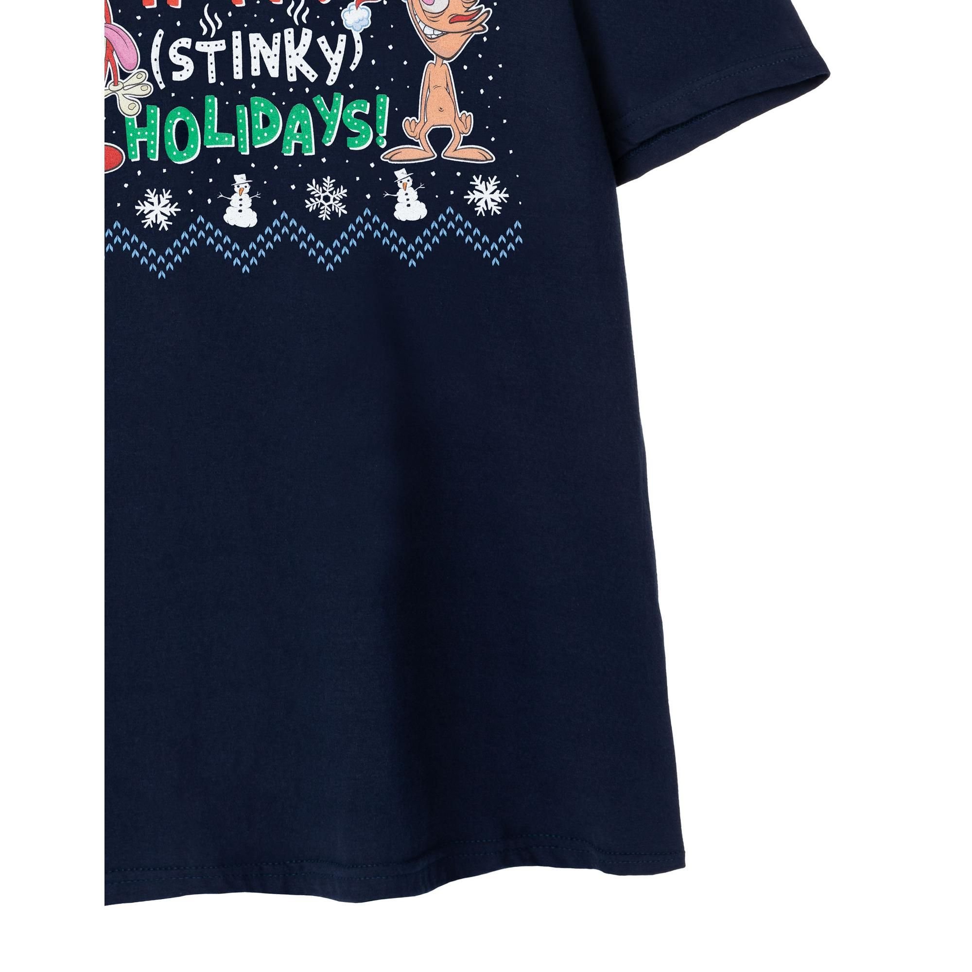 Ren & Stimpy Ren & Stimpy Men's Short Sleeved T-Shirt | Navy | Official Merch in Blue - 4