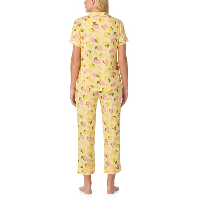 kate spade new york Kate Spade New York Women's KS new york short sleeve cropped pj set in lemon party in Bright Yellow - 2
